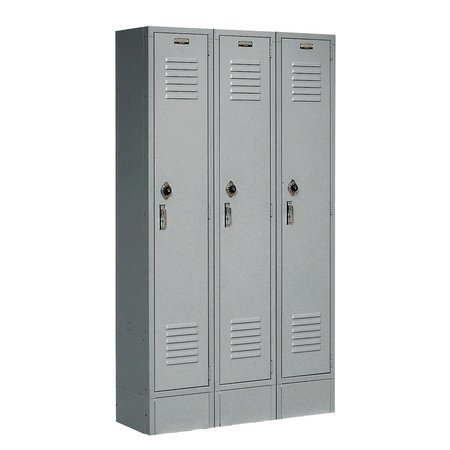 GLOBAL INDUSTRIAL 1-Tier 3 Door Locker, 12Wx18Dx72H, Gray, Assembled 652171GY